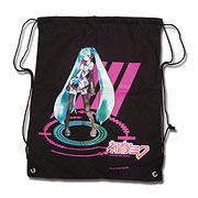 Vocaloid Hatsune Miku Black Drawstring Bag